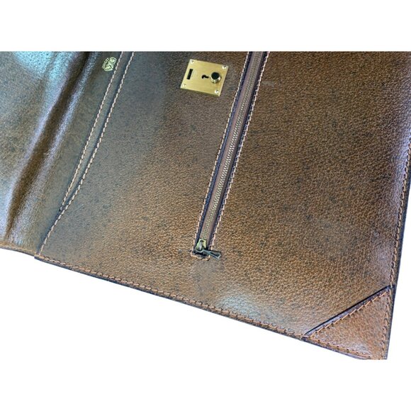 Vintage 70's Gucci Brown Locking Portfolio - Picture 11 of 12